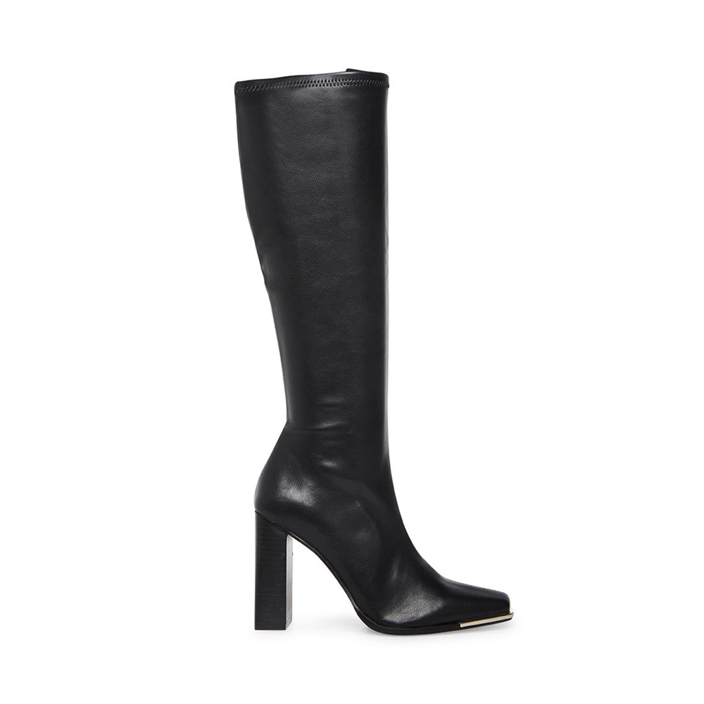 Steve Madden Fedora Black Leather knee high boot, women’s size 7.5
